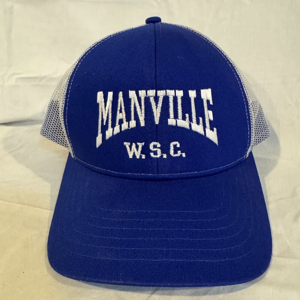 Outdoor Cap Manville WSC Trucker Hat Blue White Texas Water Supply Snapback OSFM